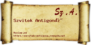 Szvitek Antigoné névjegykártya